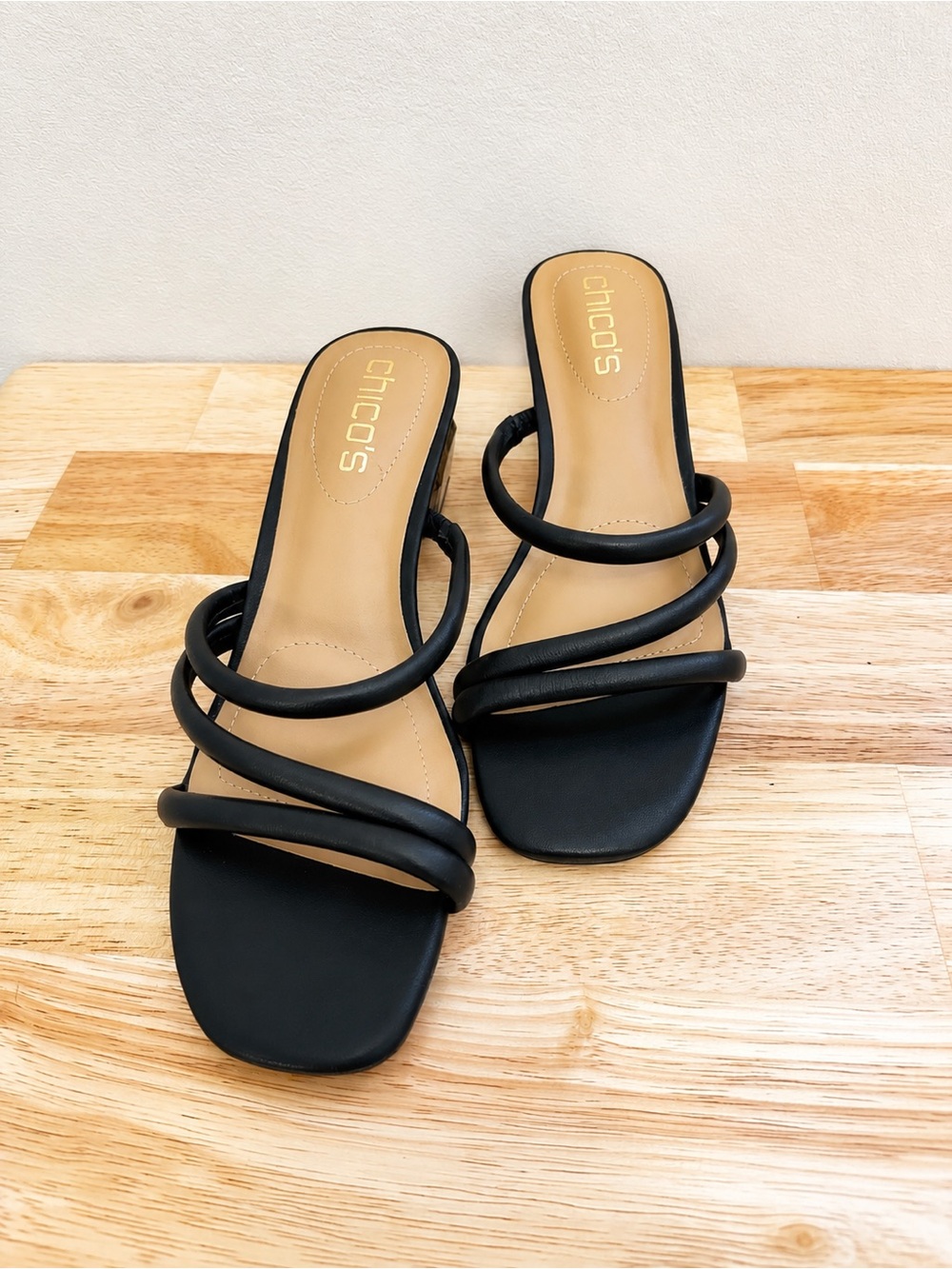 Chico's Black Multi-Strap Slide Sandals